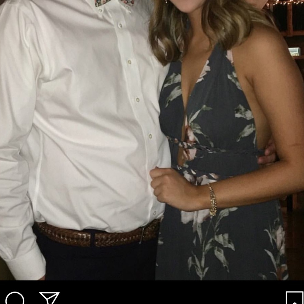 Floral halter maxi dress